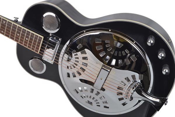 Electro-Acoustic Resonator Guitar Black Br 